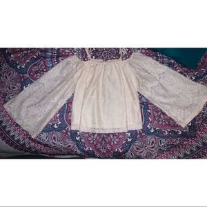 Lace off the shoulder shirt